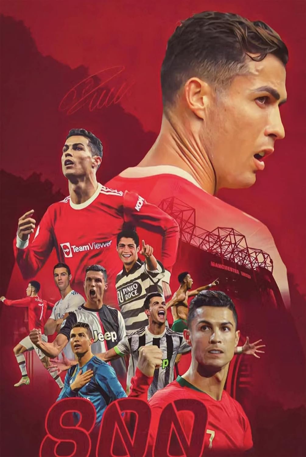 CRISTIANO RONALDO X MANCHESTER UNITED CANVAS POSTER