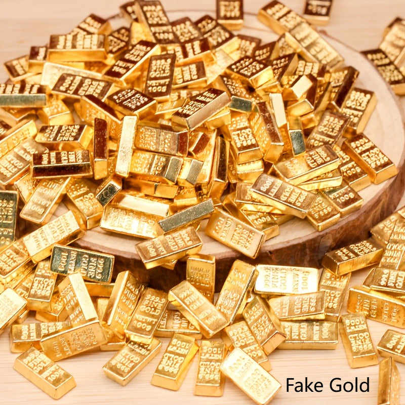 Tnessential Ultra-realistic Mini Golden Bar Simulated Ingot Model Set 3D Decor