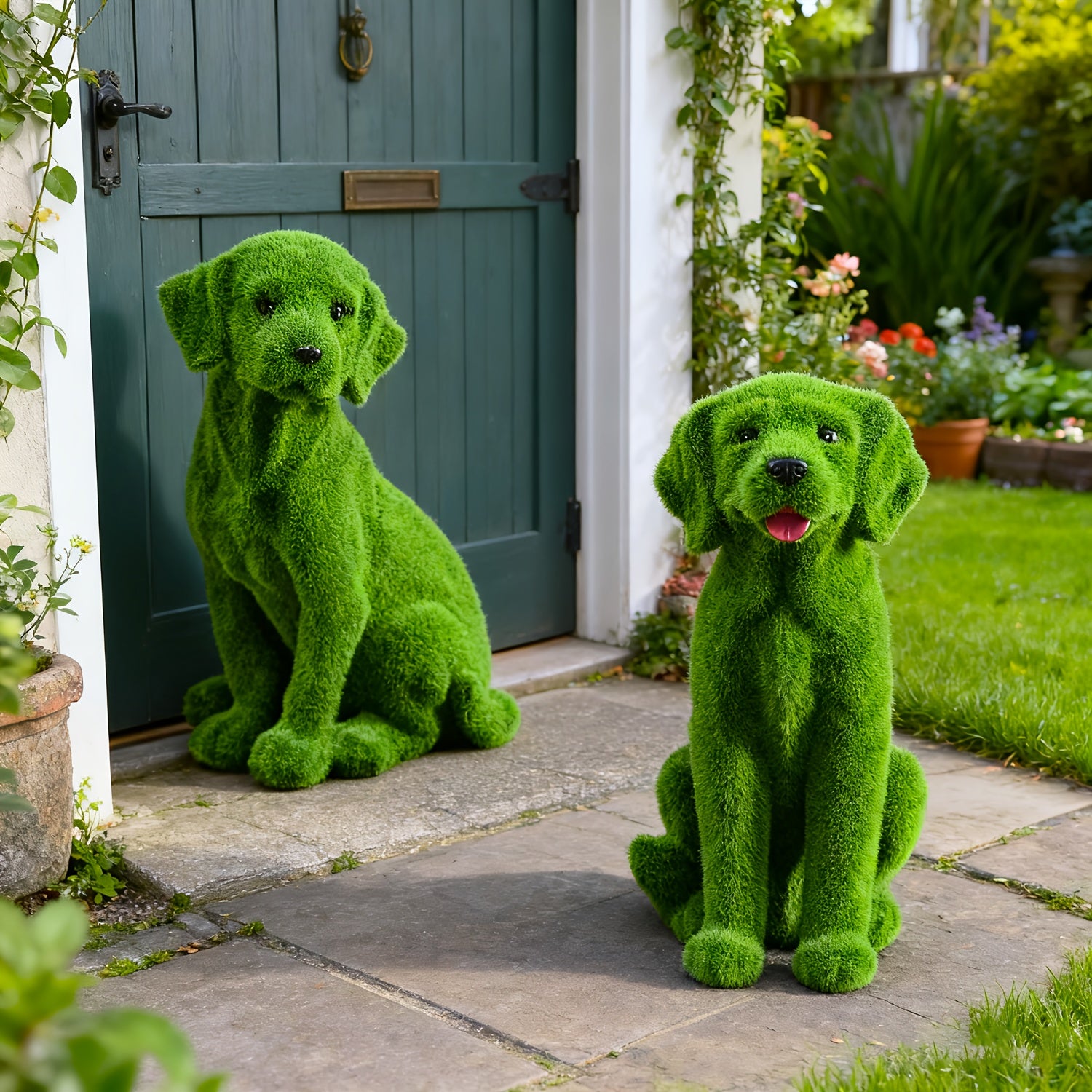 Tnessential Decorative Art Style Resin Dog Statue Featuring a Labrador 3D Decor