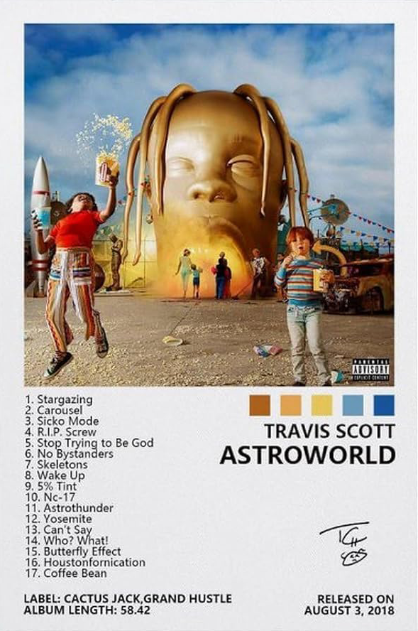 TRAVIS SCOTT "ASRTOWORLD" CANVAS POSTER