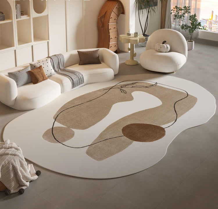 BEIGE ABSTRACT RUG view 2