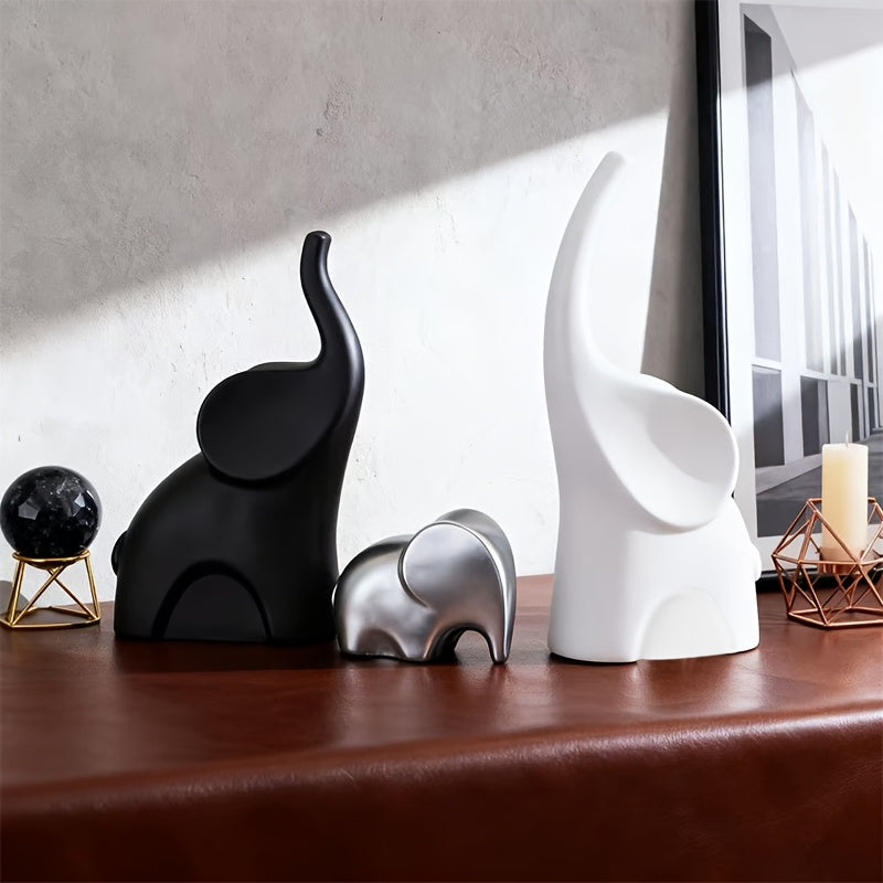 Tnessential Modern Minimalist Elephant Figurine for a Family of Three 3D Decor