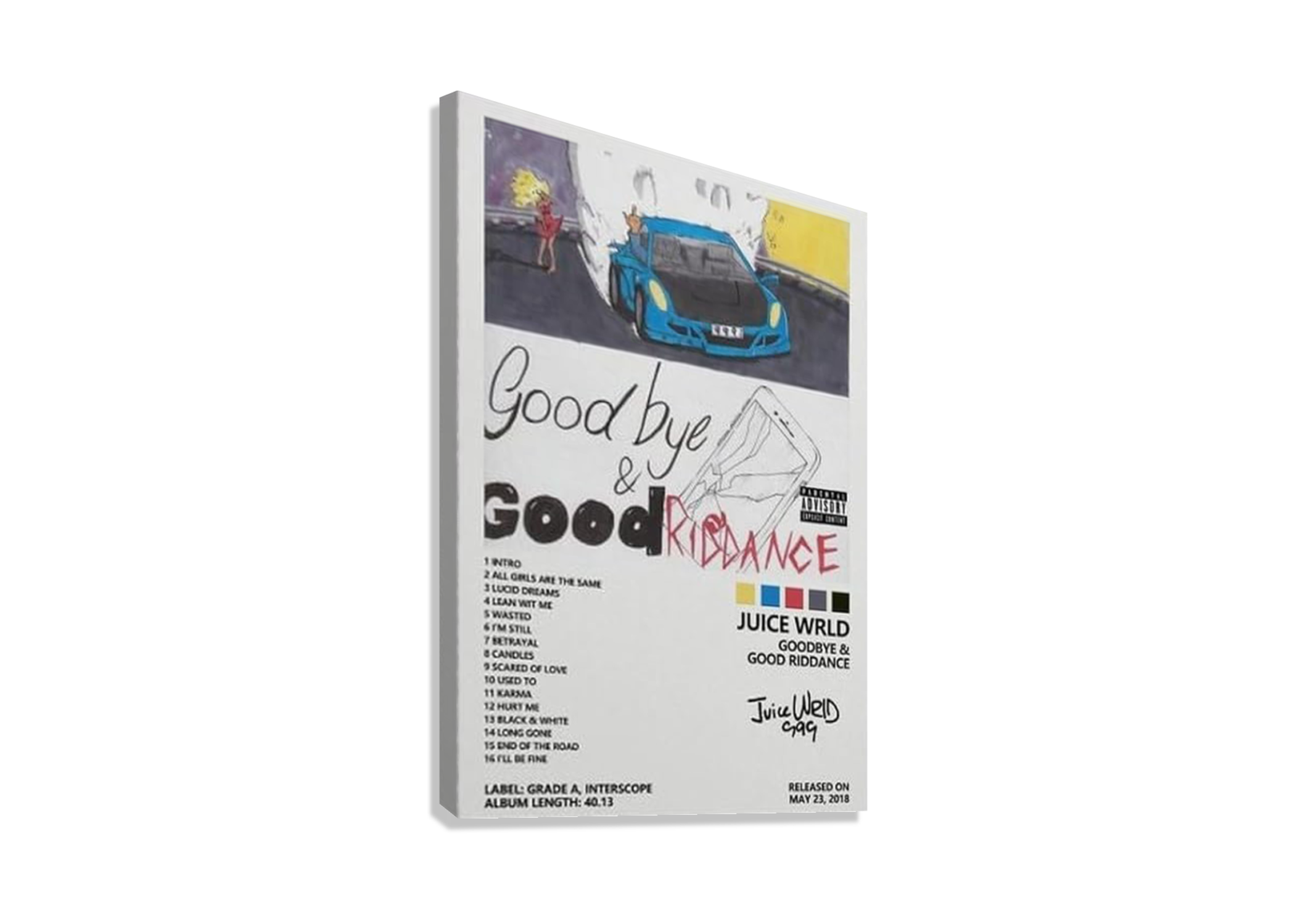 JUICE WRLD "GOOD BYE AND GOOD RIDDANCE" CANVAS POSTER