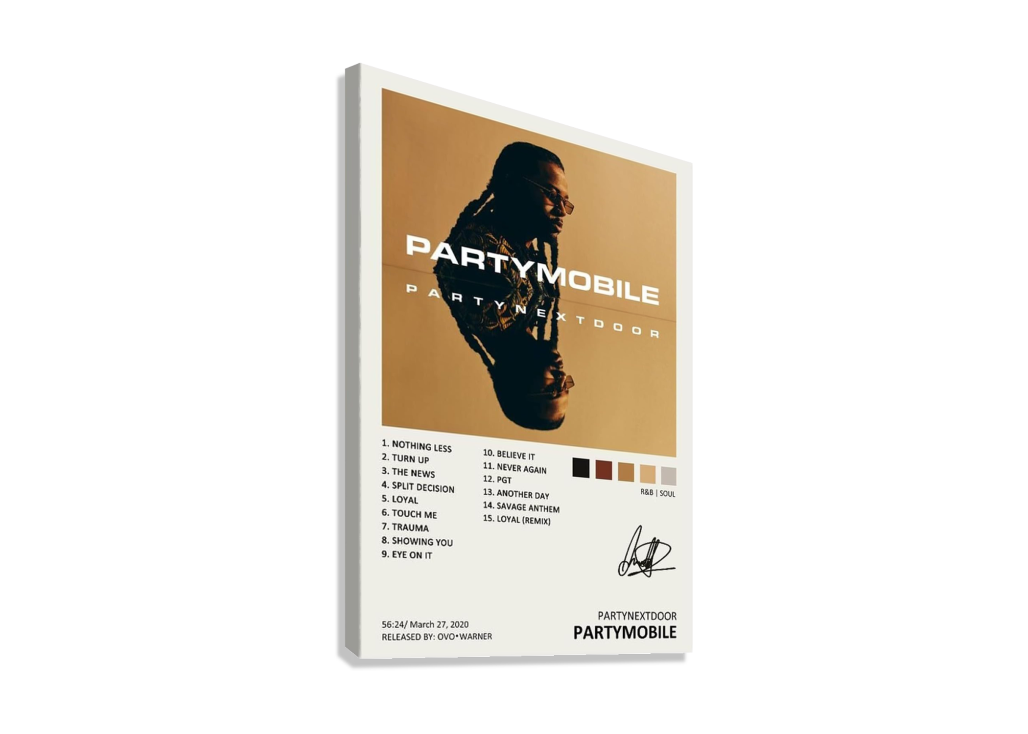 PARTY NEXT DOOR "PARTYMOBILE" CANVAS POSTER