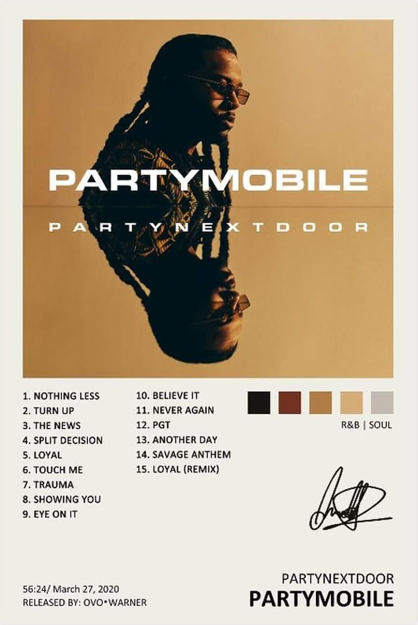 PARTY NEXT DOOR "PARTYMOBILE" CANVAS POSTER