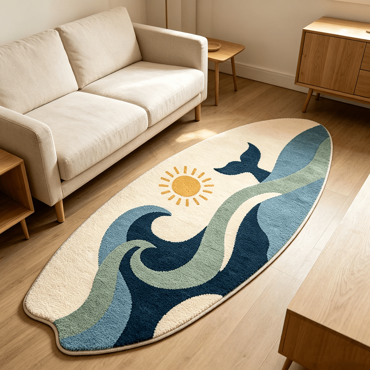 BLUE SURFBOARD RUG view 3