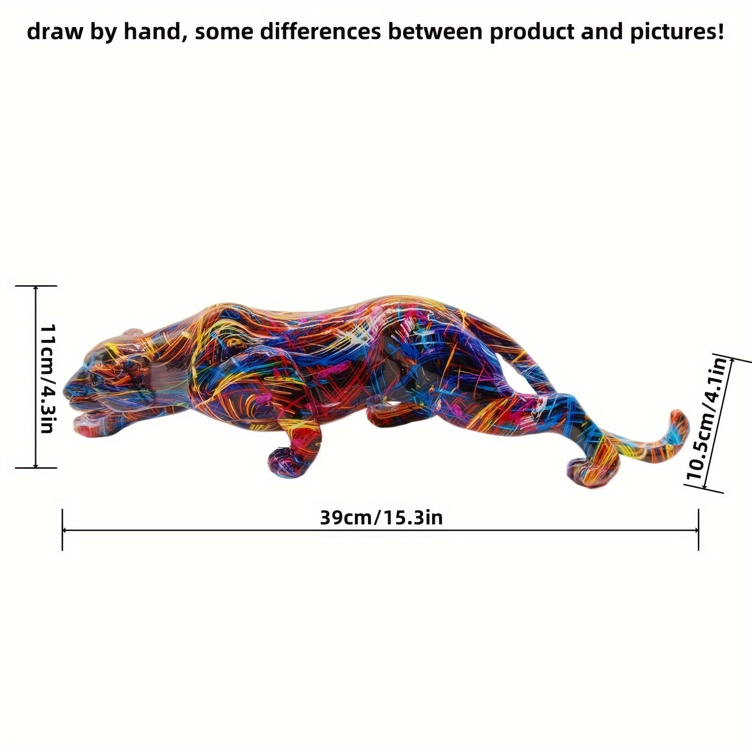 Tnessential Fashionable Cheetah Resin Statue Handicraft 3D Decor
