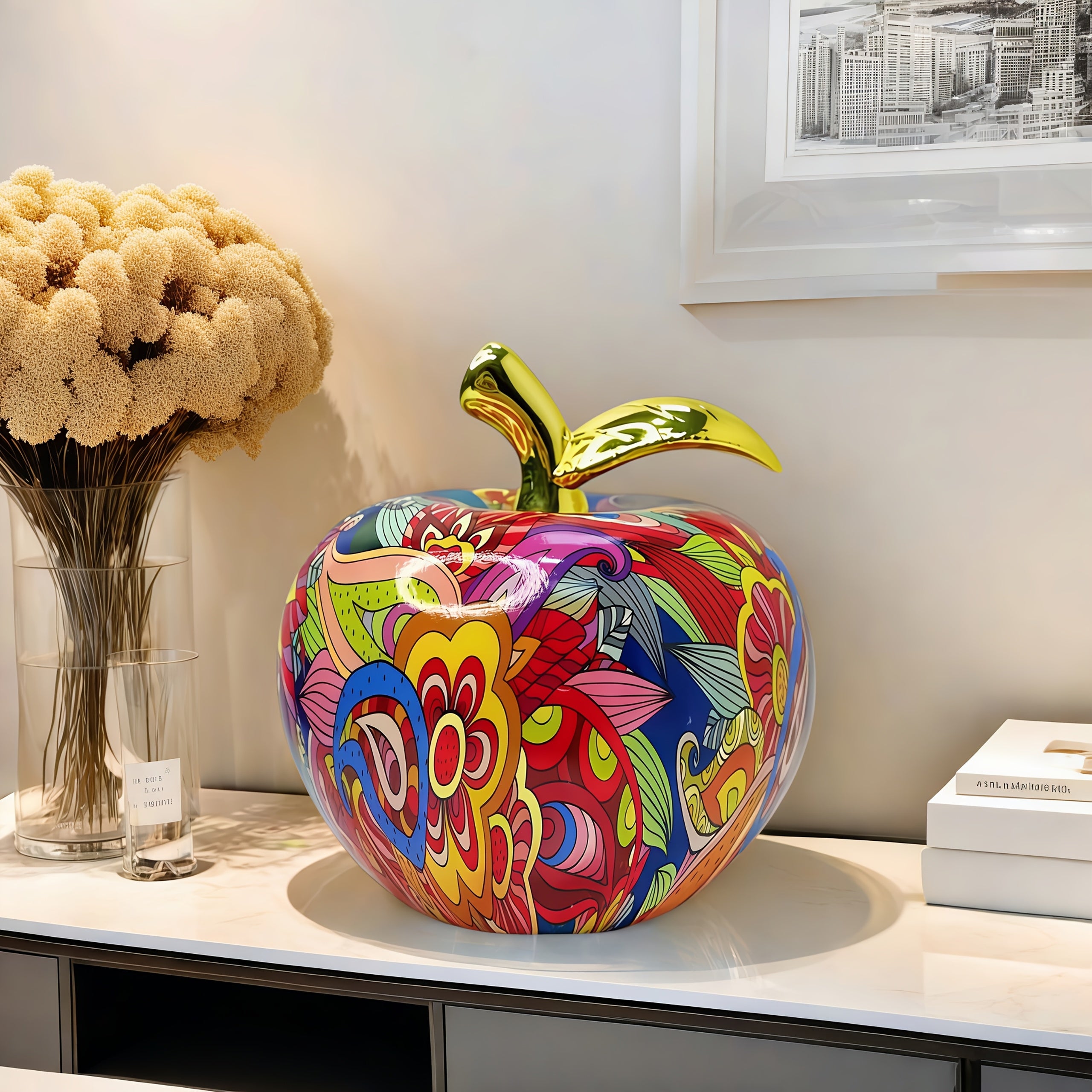 Tnessential Creative and Exquisite Colorful Apple Statues 3D Decor