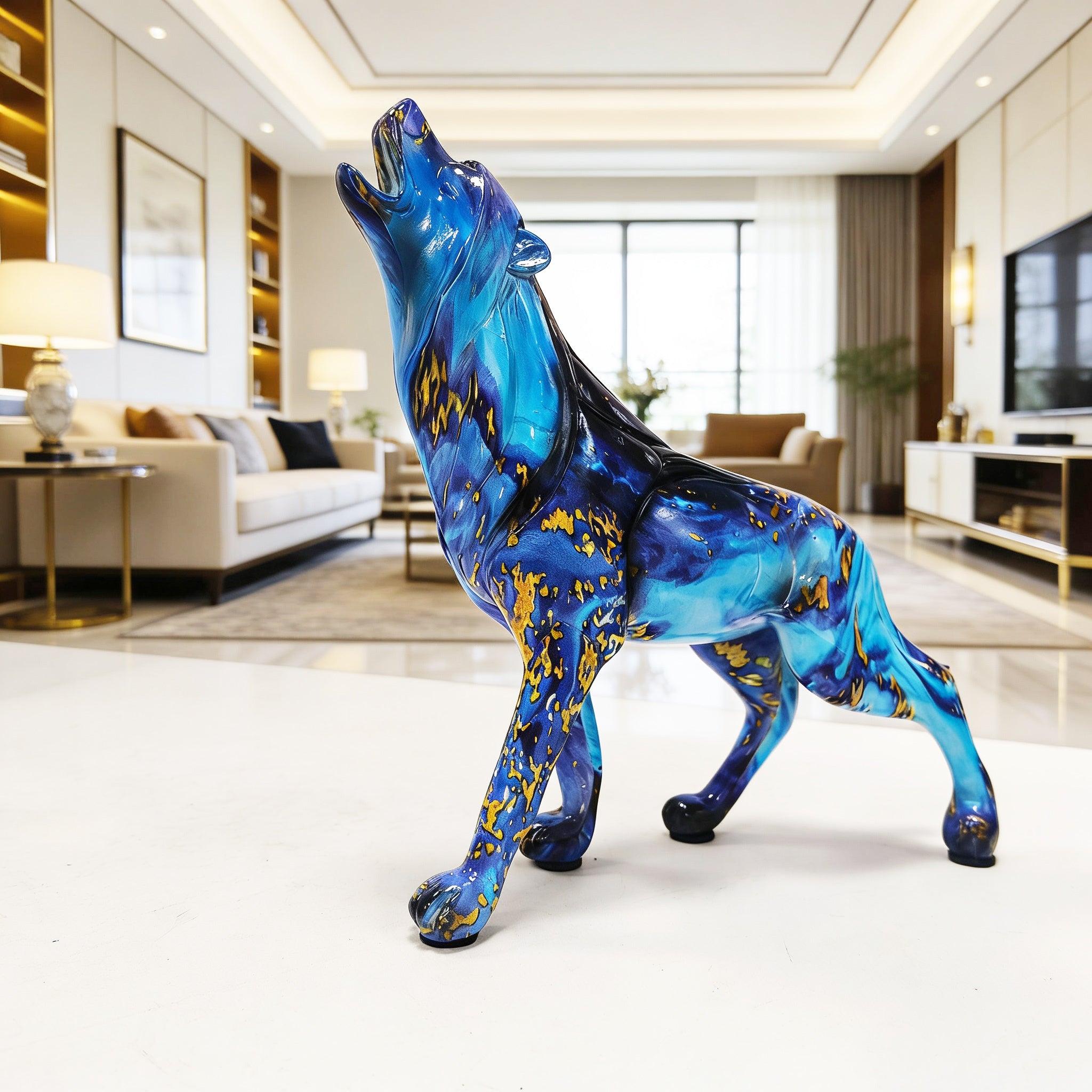 Tnessential Large Size Wolf Statue Ornament 3D Decor