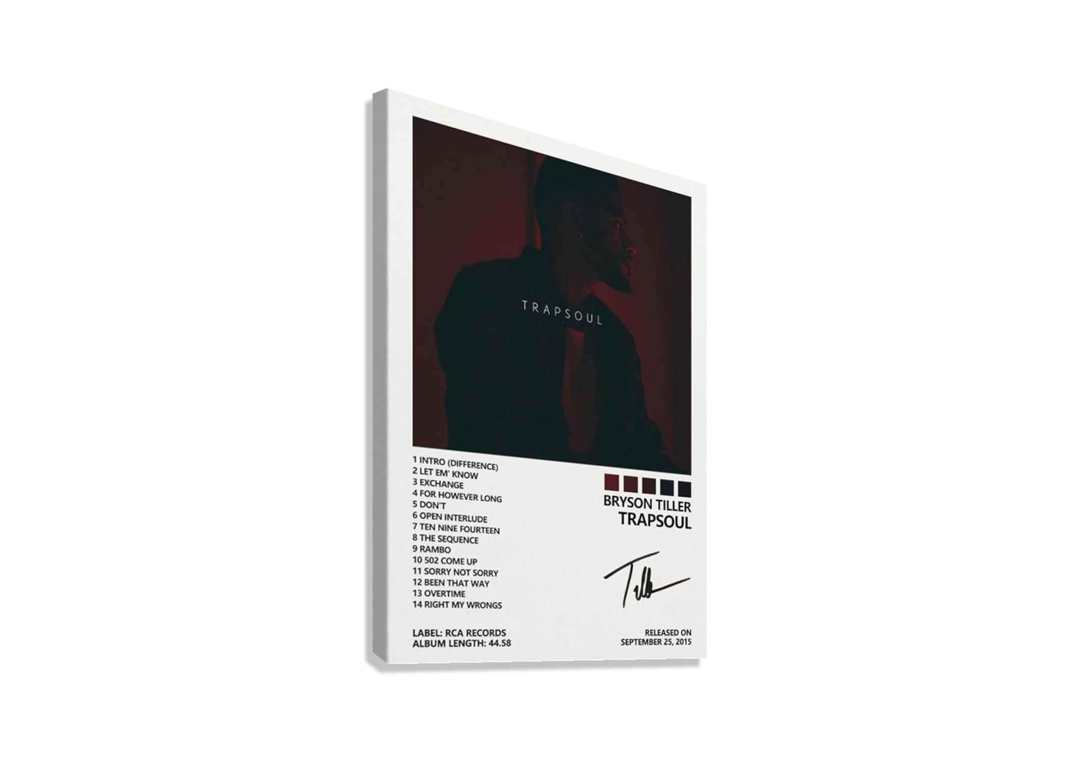 BRYSON TILLER " TRAPSOUL" CANVAS POSTER