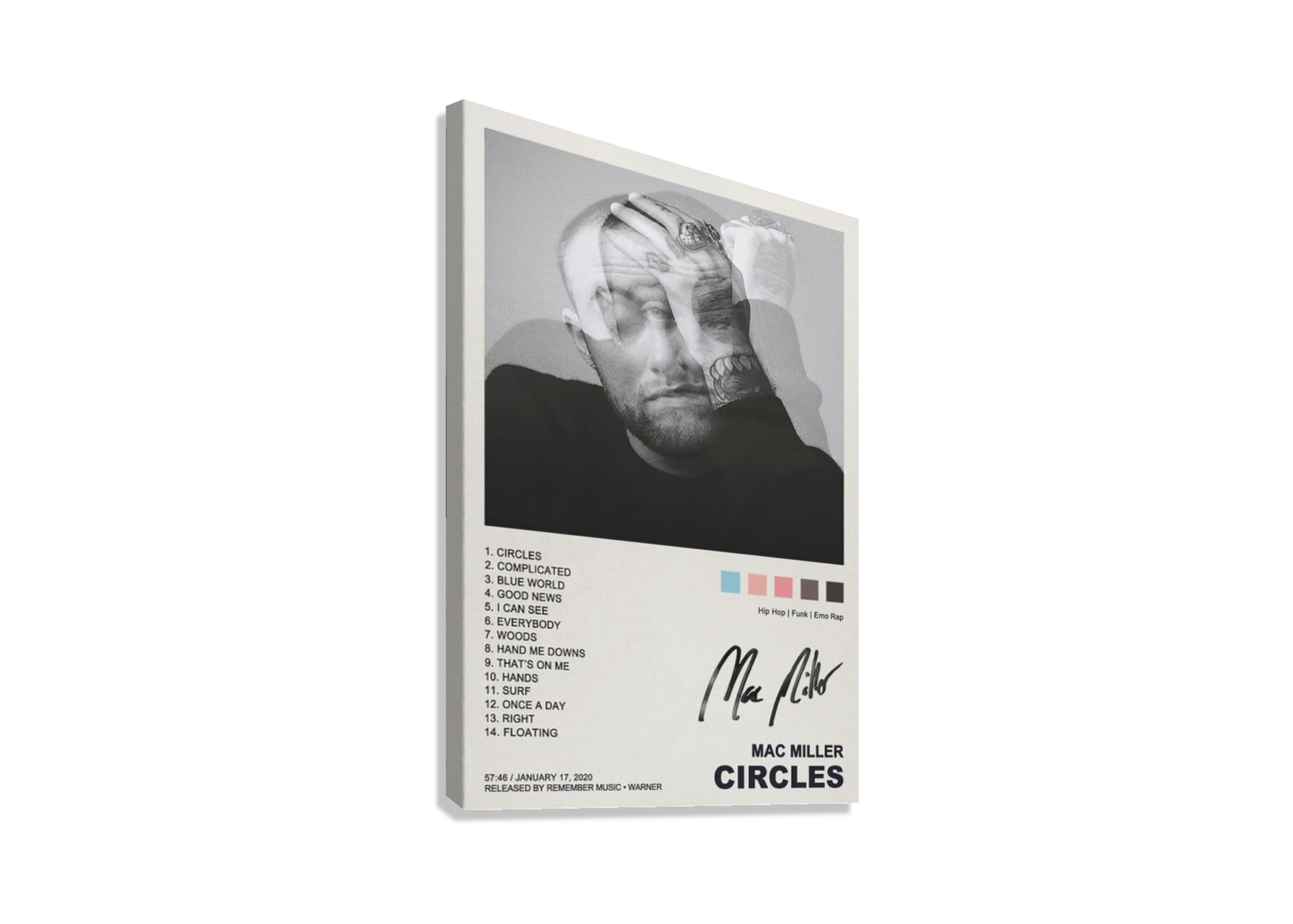 MAC MILLER " CIRCLES" CANVAS POSTER