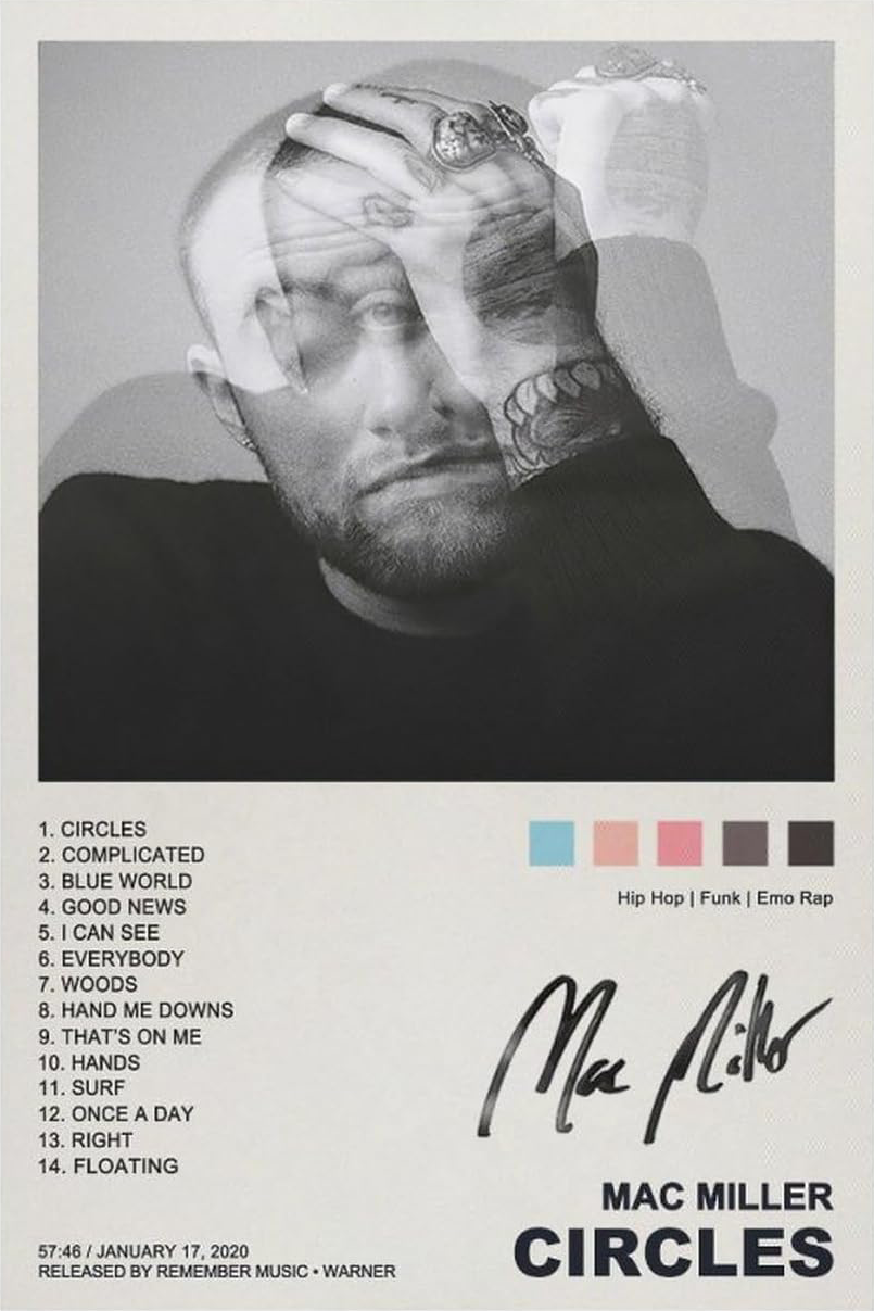 MAC MILLER " CIRCLES" CANVAS POSTER
