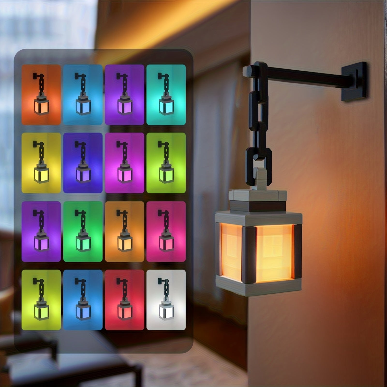 Tnessential Pixelated Lantern Night Light 3D Decor