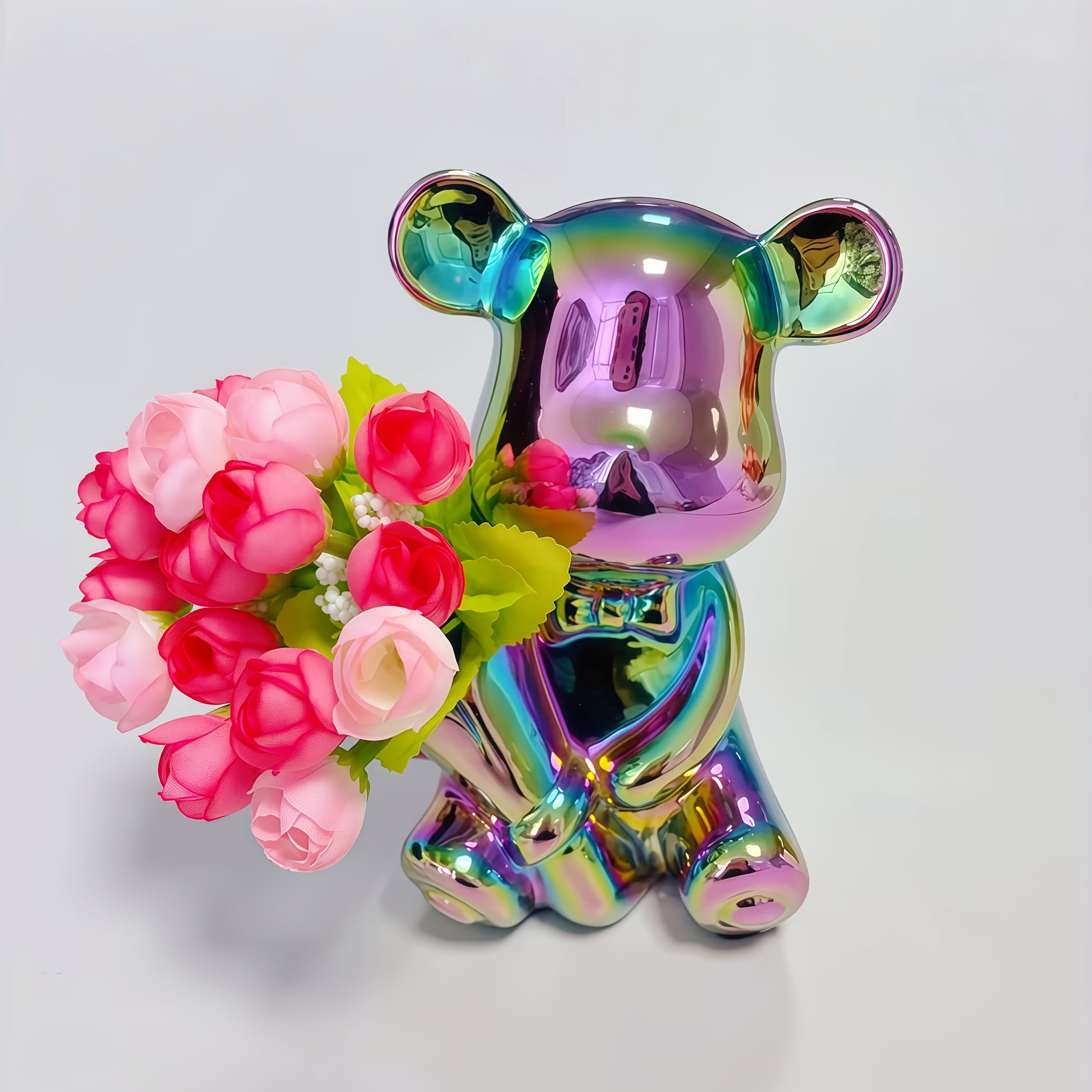 Tnessential Exquisite Bear with Bouquet Valentine's Day 3D Decor