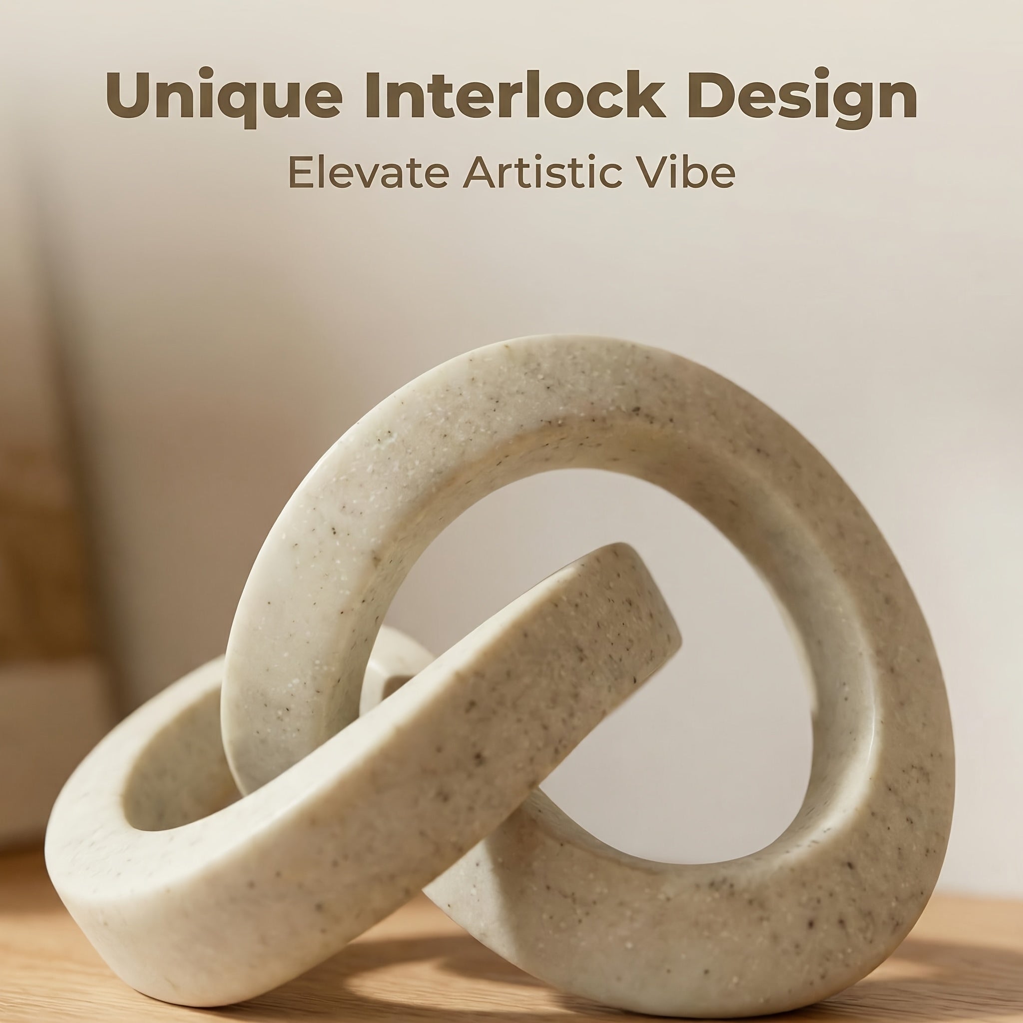 Tnessential Unique Interlocking Ring Statues 3D Decor