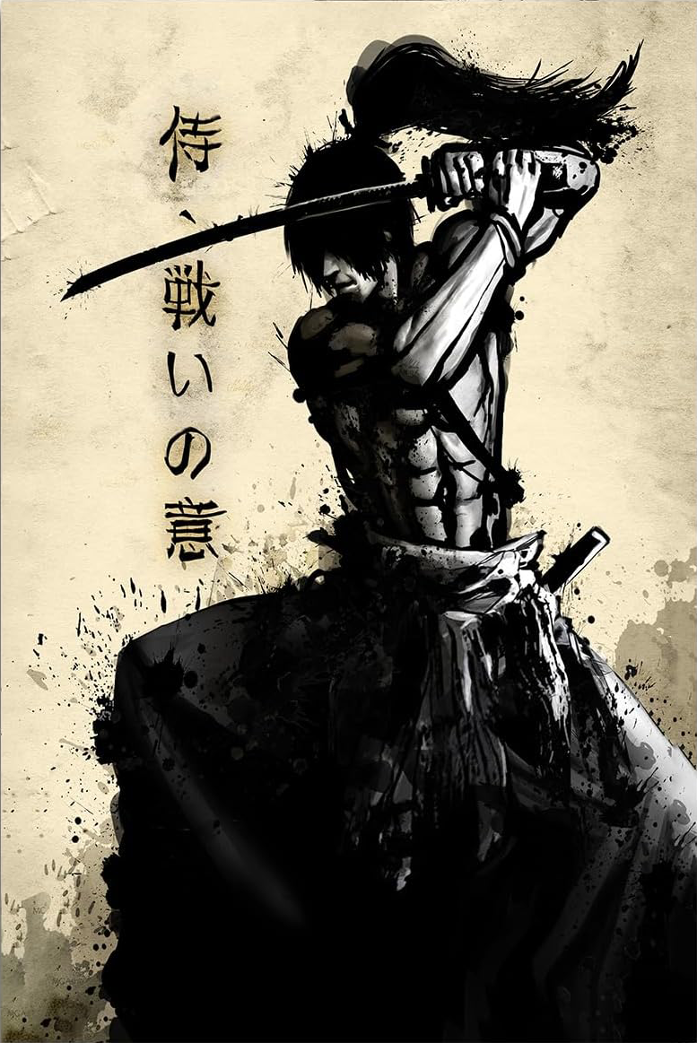 JAPANESE SAMURAI CANVAS POSTER