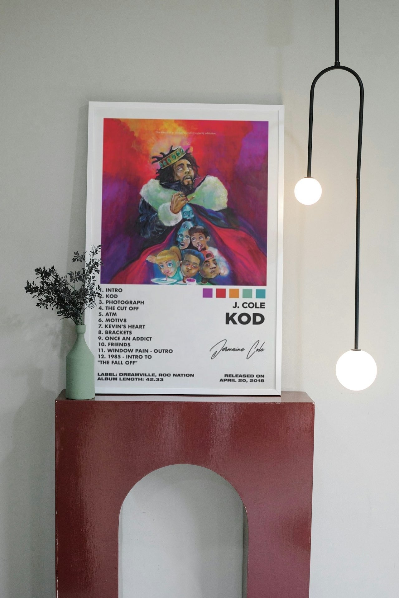 J COLE "KOD" ALBUM CANVAS POSTER