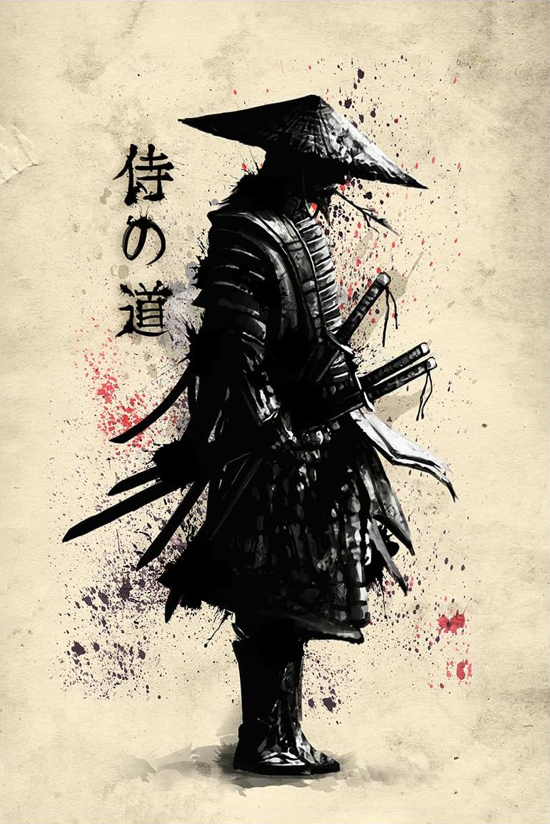 JAPANESE SAMURAI CANVAS POSTER