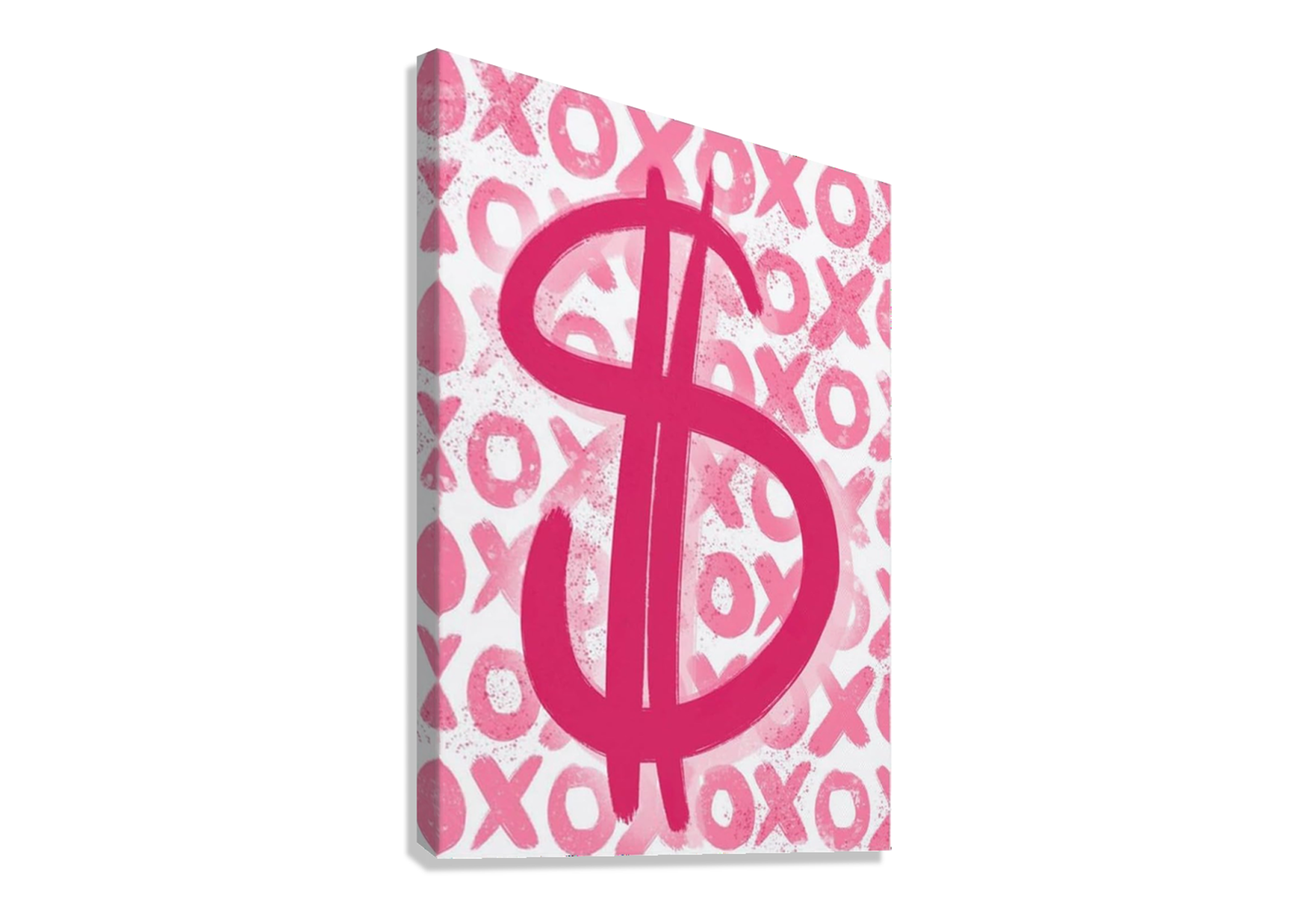 CUTE PINK DOLLAR SIGN CANVAS POSTER