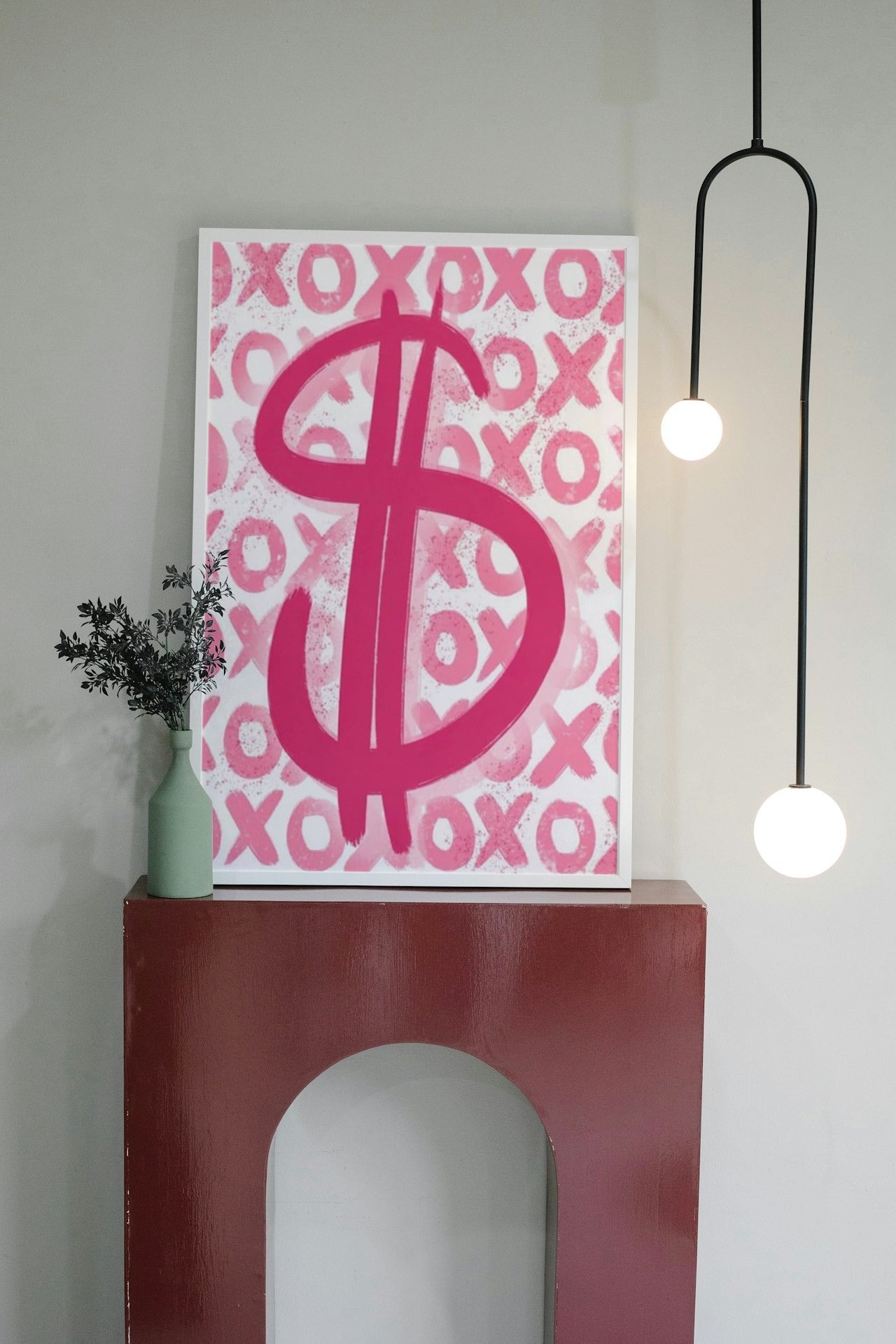 CUTE PINK DOLLAR SIGN CANVAS POSTER
