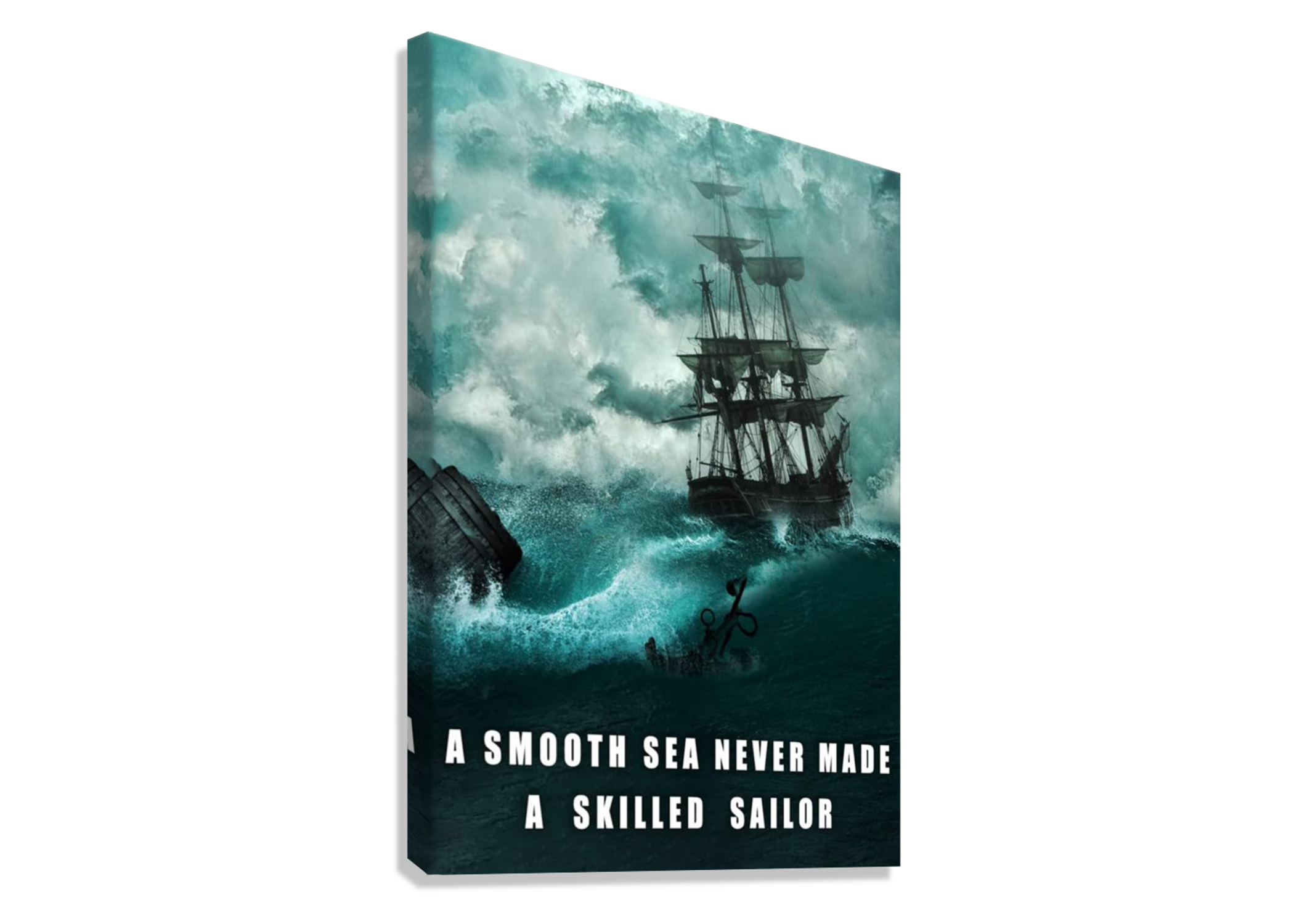 MOTIVATIONAL CANVAS POSTER " A SMOOTH SEA NEVER MADE A SKILLED SAILOR "