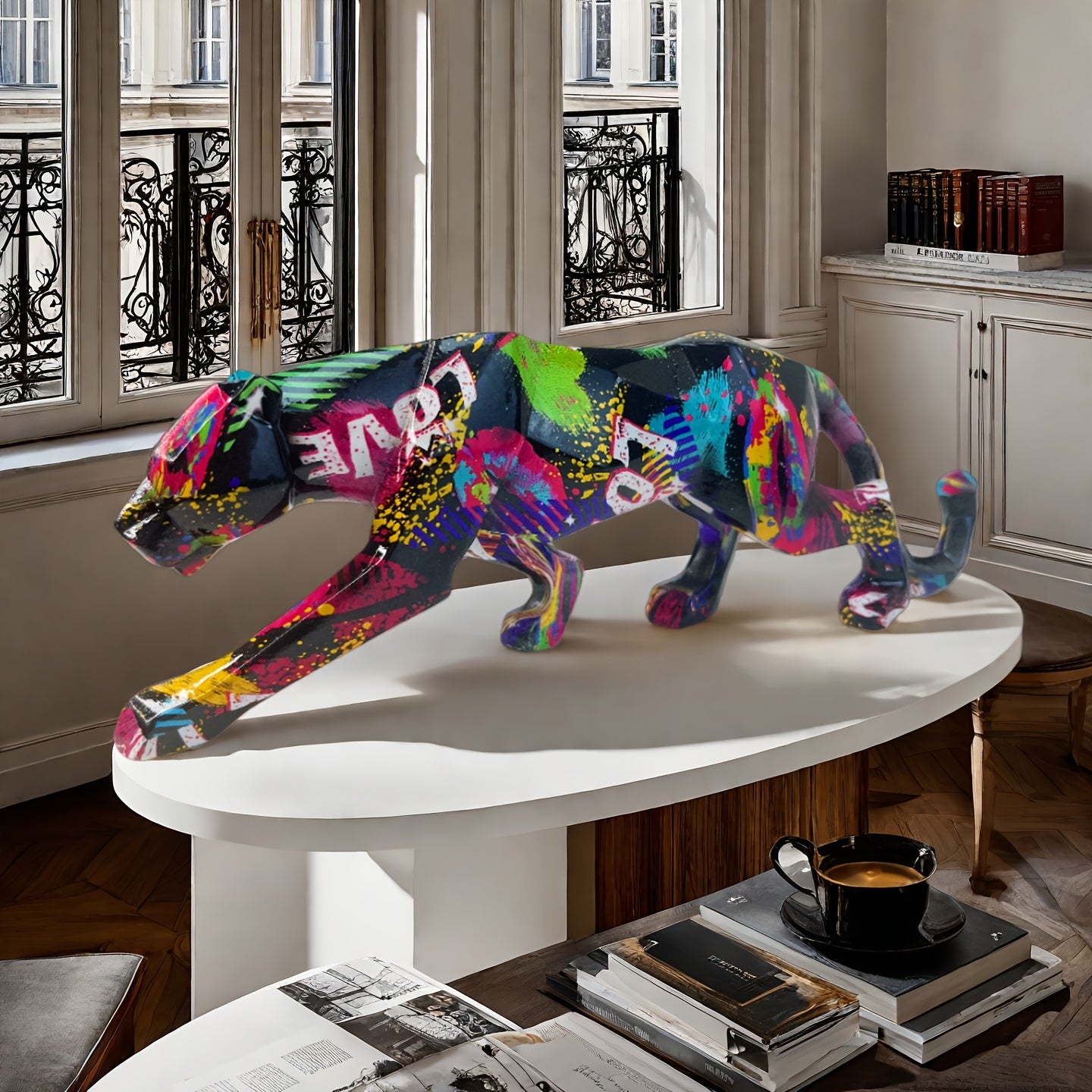 Tnessential Geometric Leopard-shaped Ornament 3D Decor