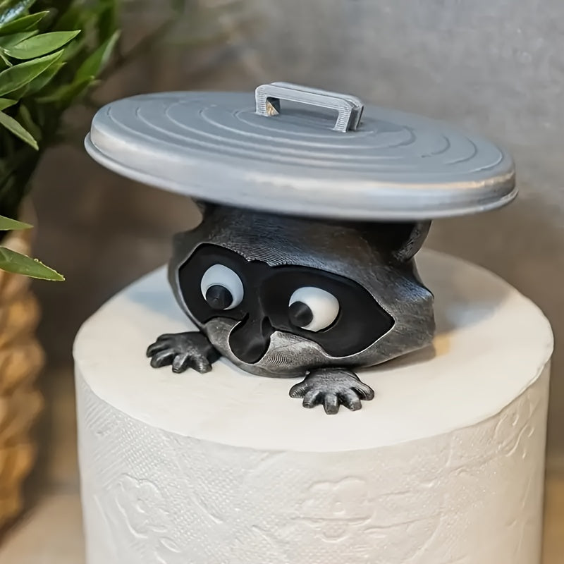 Tnessential Adorable 3D Printed Raccoon Toilet Paper Holder 3D Decor