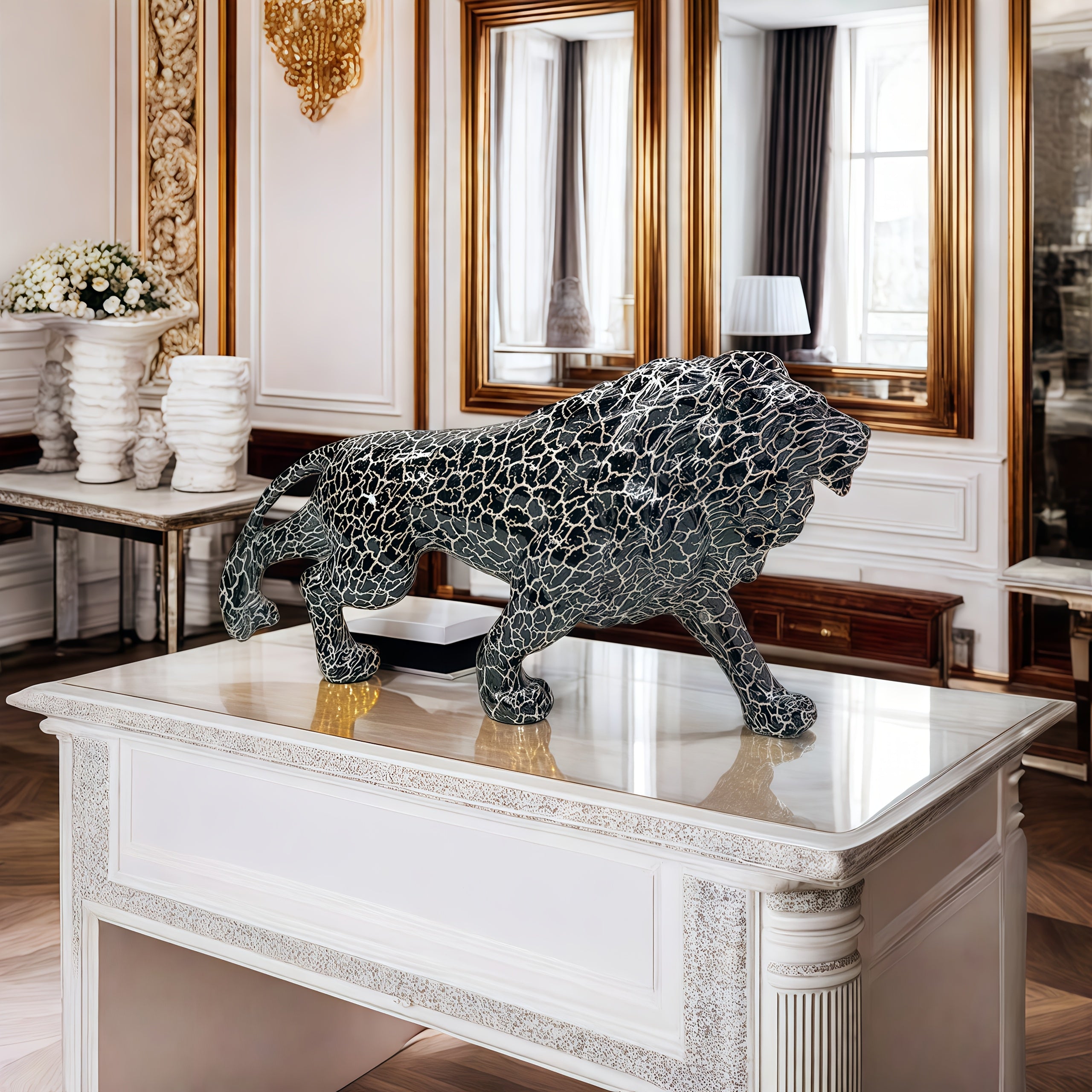 Tnessential Colorful Lion King Resin Statue 3D Decor