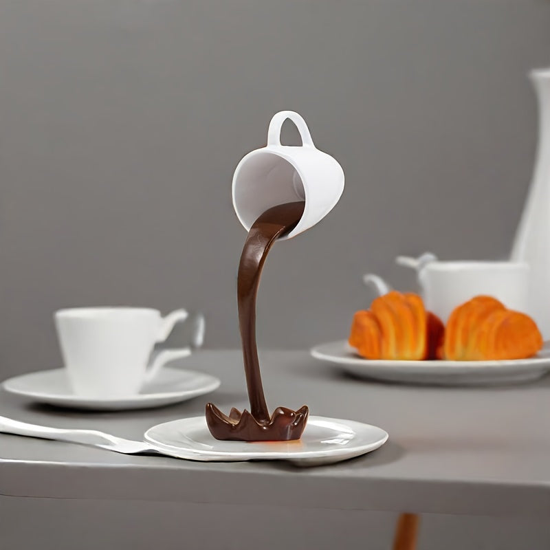 Tnessential Creative Inverted Floating Resin Coffee Cup Decoration 3D Decor