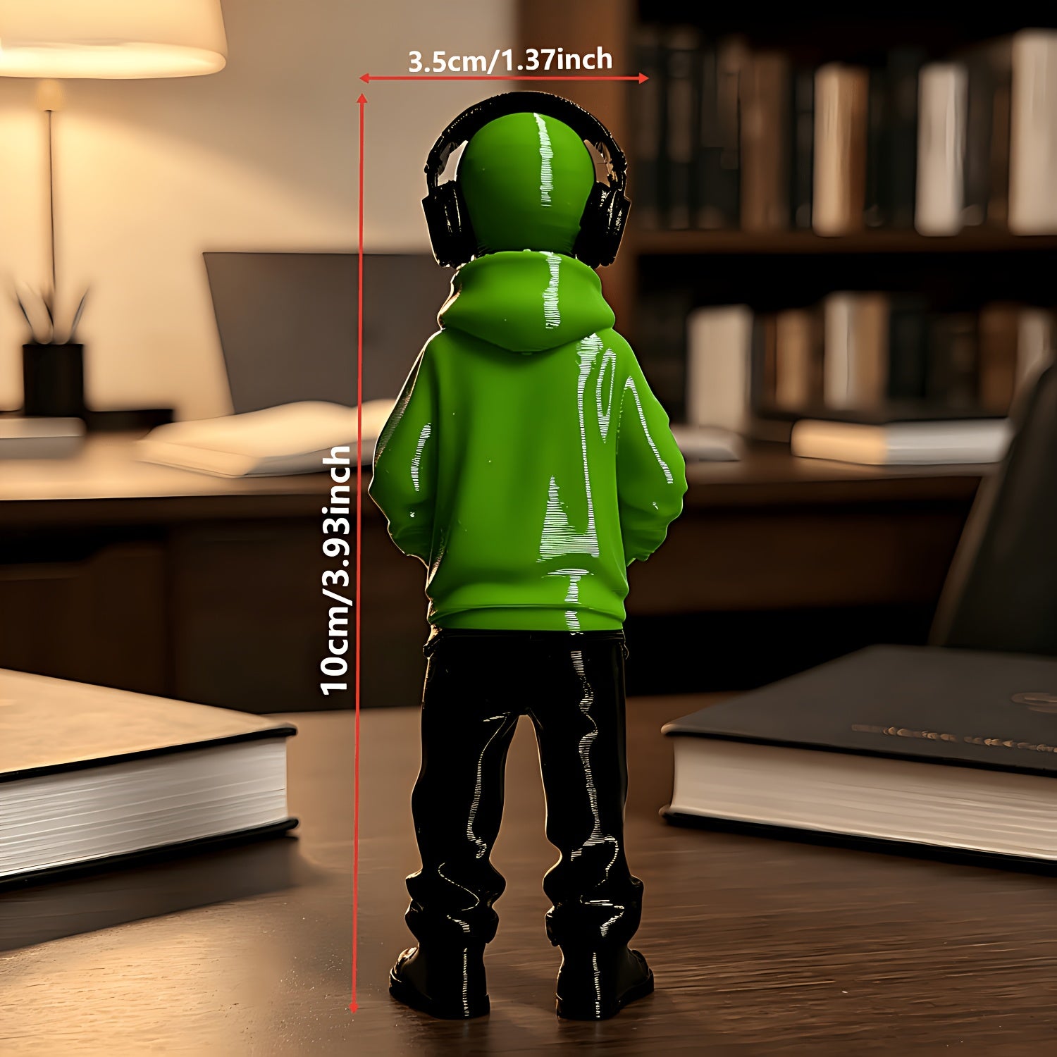 Tnessential Alien Statue Ornament with Headphones 3D Decor