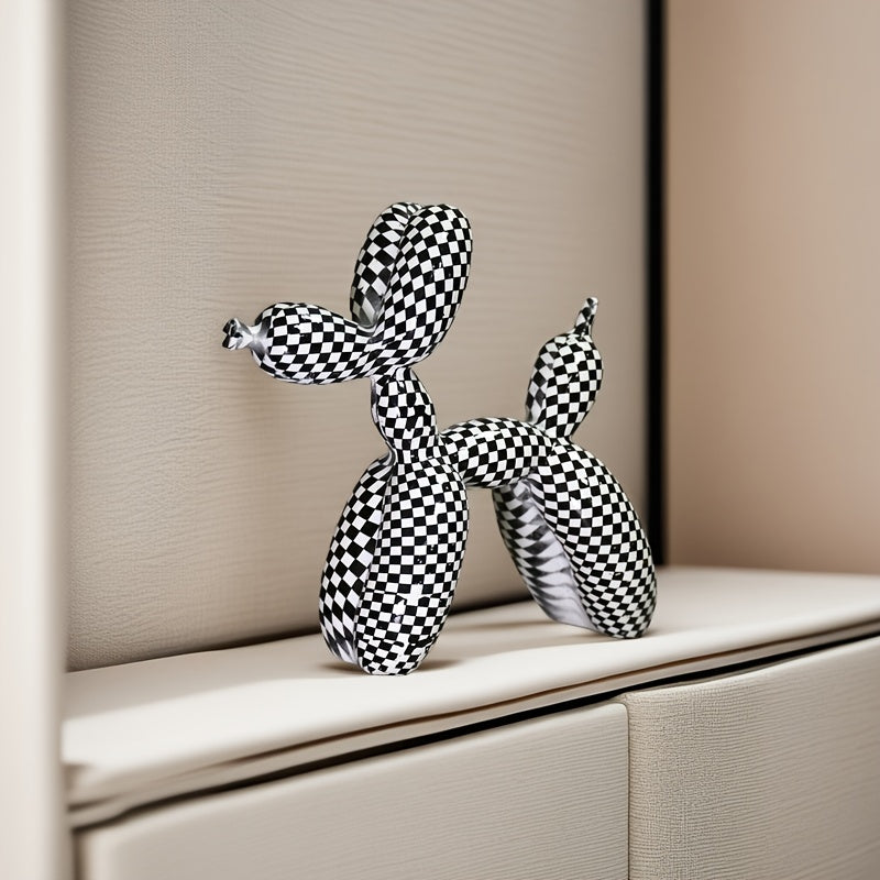 Tnessential 'black and White Lattice' Medium-sized Balloon Dog Ornament 3D Decor