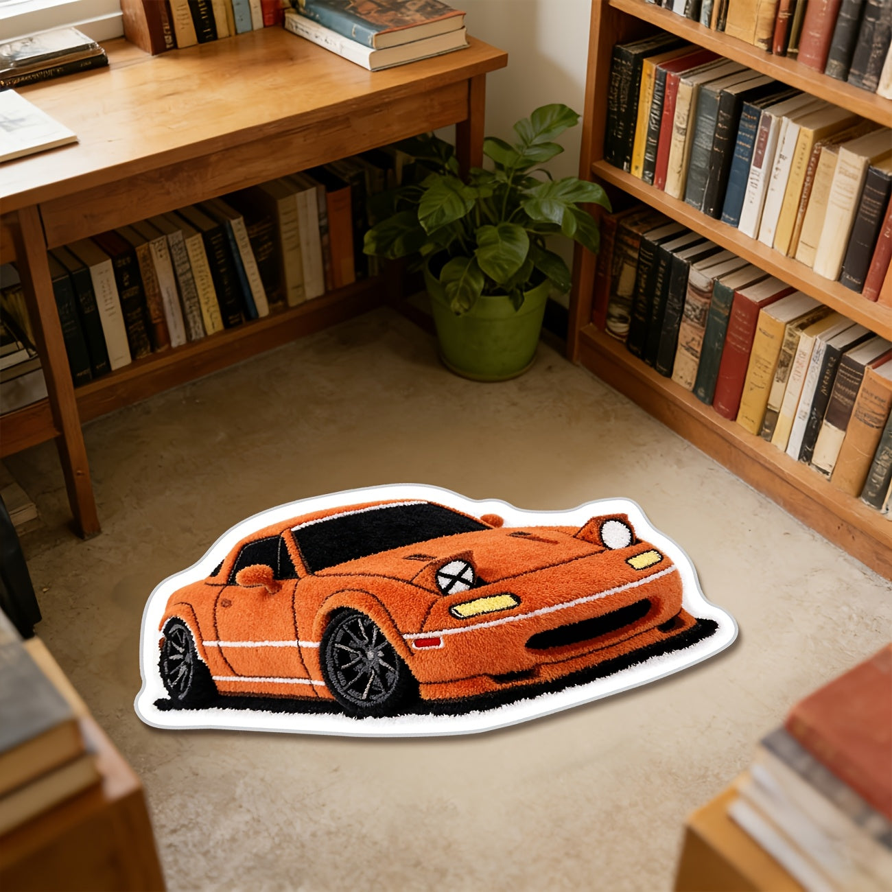 ORANGE IRREGULAR RUG view 2