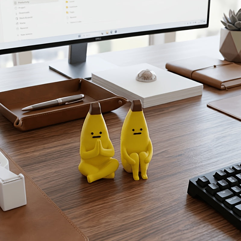 Tnessential Two Banana Statues with Different Designs 3D Decor