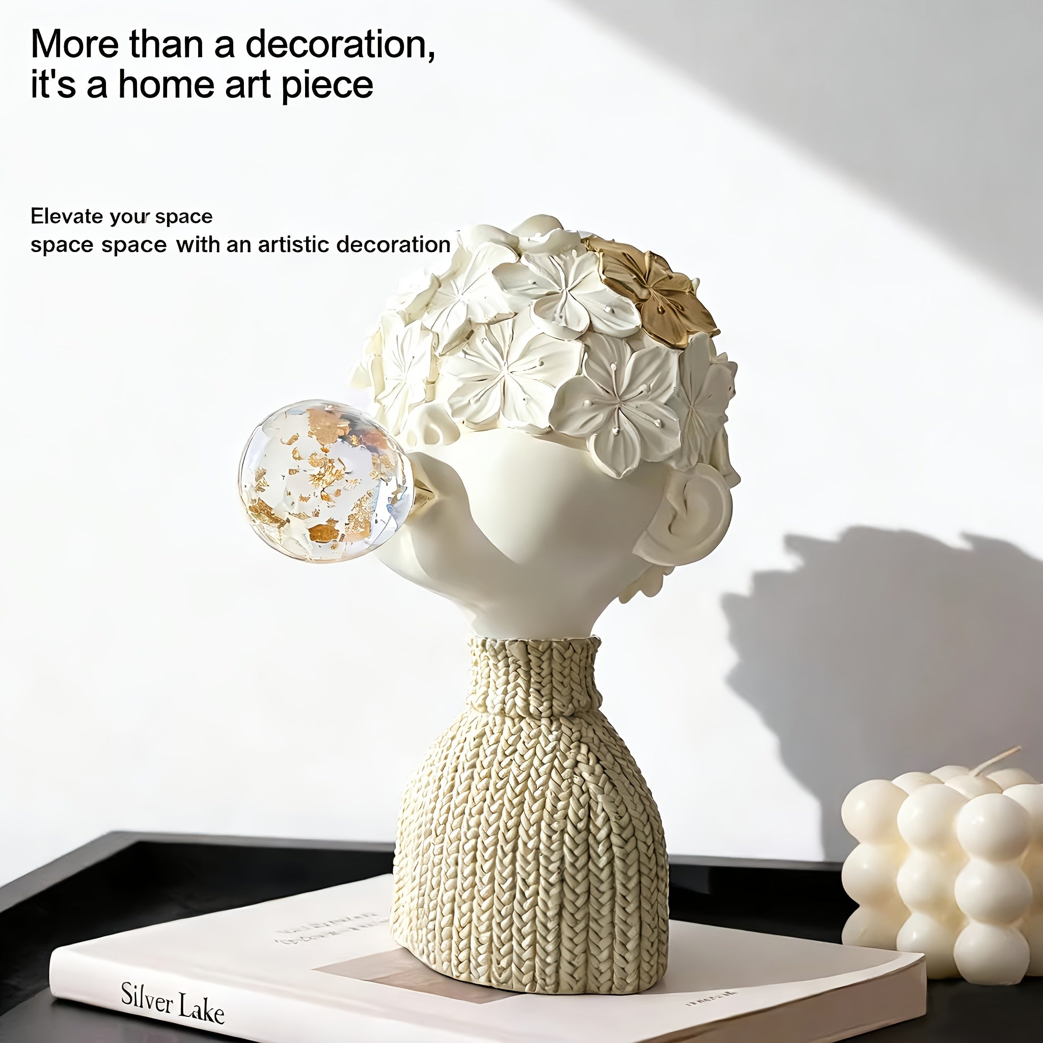 Tnessential Collectible Figurines Bubble-blowing Boy Art Decoration 3D Decor
