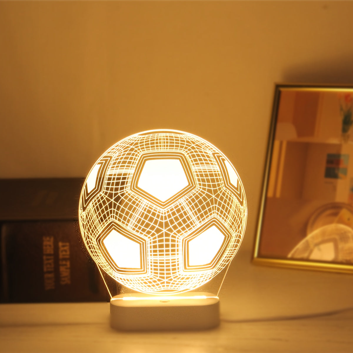 Tnessential D Creative Glowing Football Night Light 3D Decor