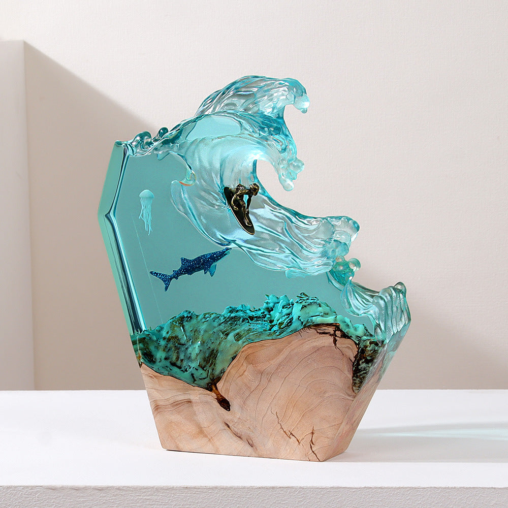 Tnessential Decoration Featuring a Whale Surfing 3D Decor