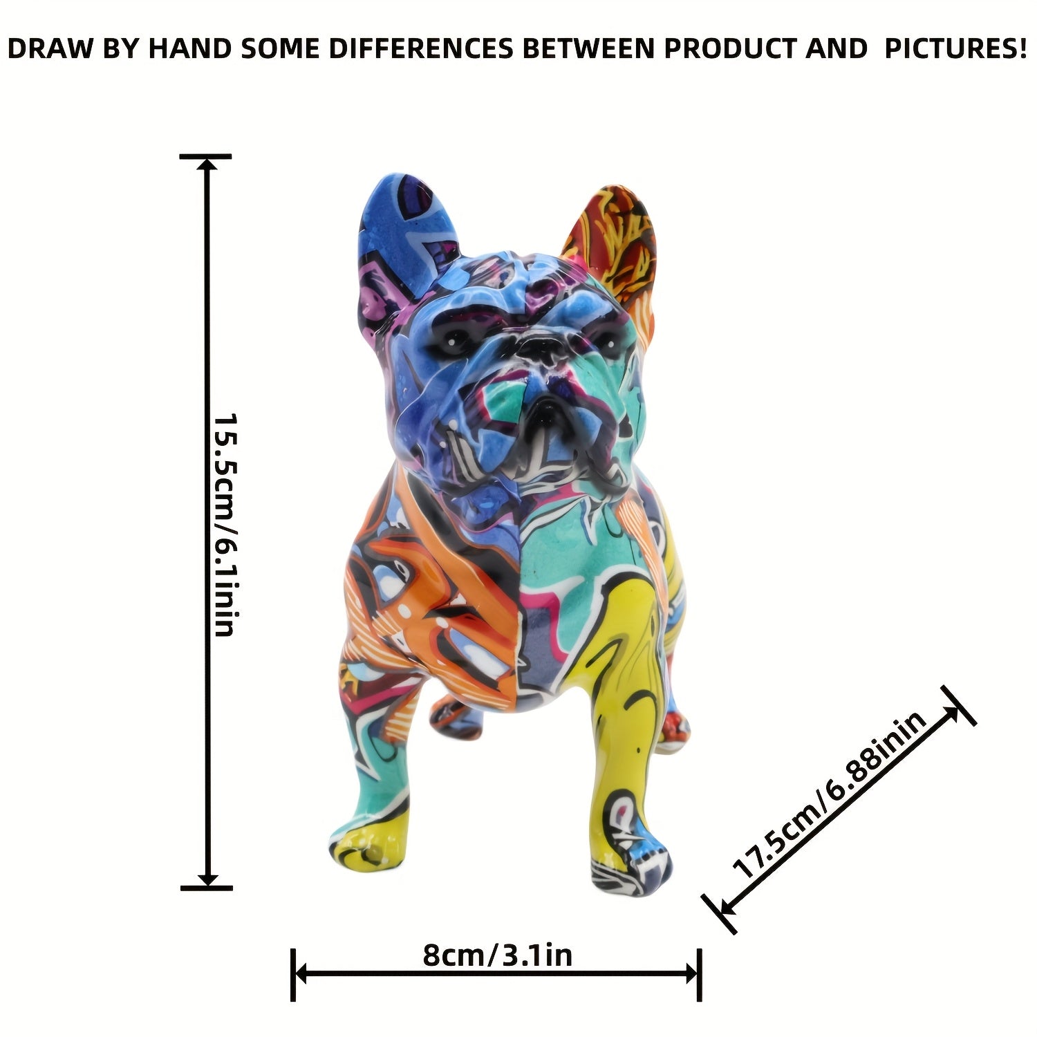 Tnessential Creative French Bulldog Resin Sculpture 3D Decor