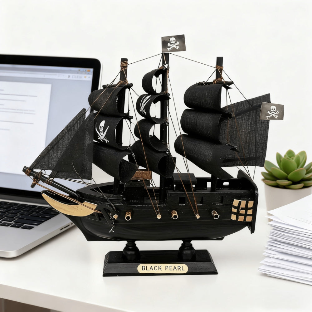Tnessential 9-inch Mediterranean Sailing Ship Decorative Model 3D Decor