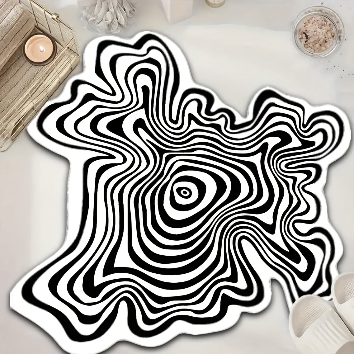 WHITE ROUND RUG view 3