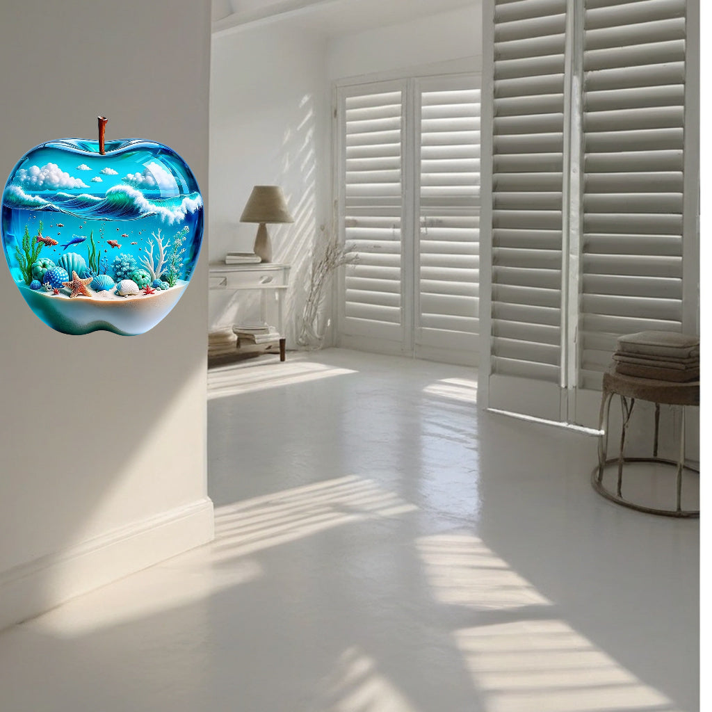 Tnessential Contemporary 3D Effect Apple Ocean Wall Sticker 3D Decor