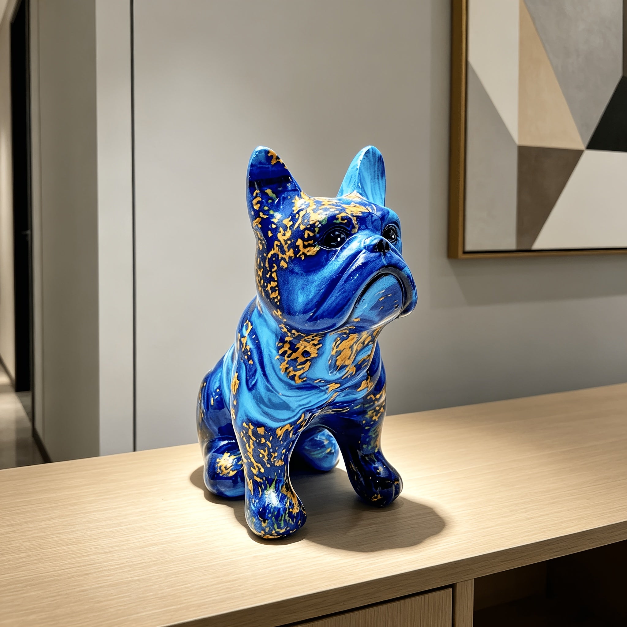 Tnessential Blue and Golden Waterlogged Bulldog 3D Decor
