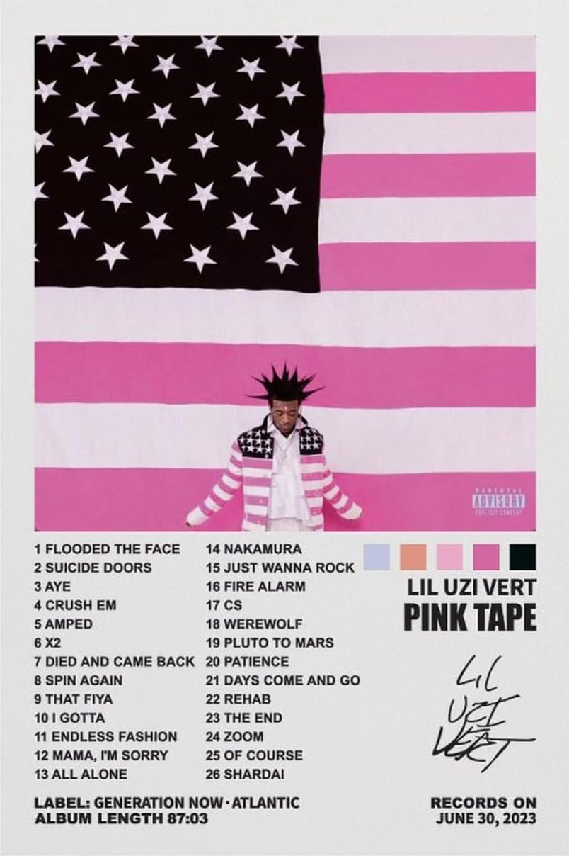LIL UZI VERT " PINK TAPE " CANVAS POSTER