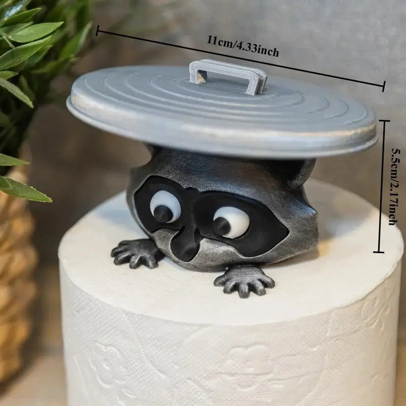 Tnessential Adorable 3D Printed Raccoon Toilet Paper Holder 3D Decor