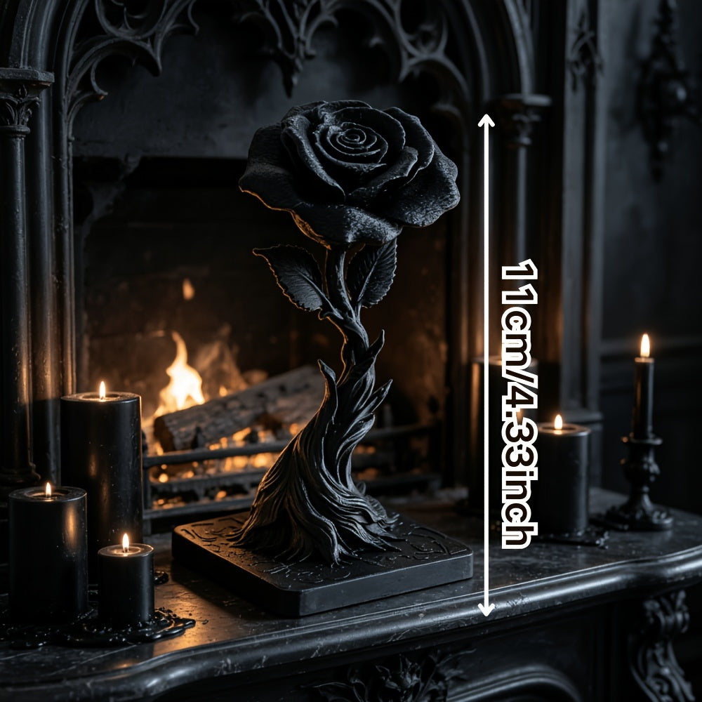 Tnessential Dark Eternal Tree-shaped Black Rose Ornament with 3D Decor
