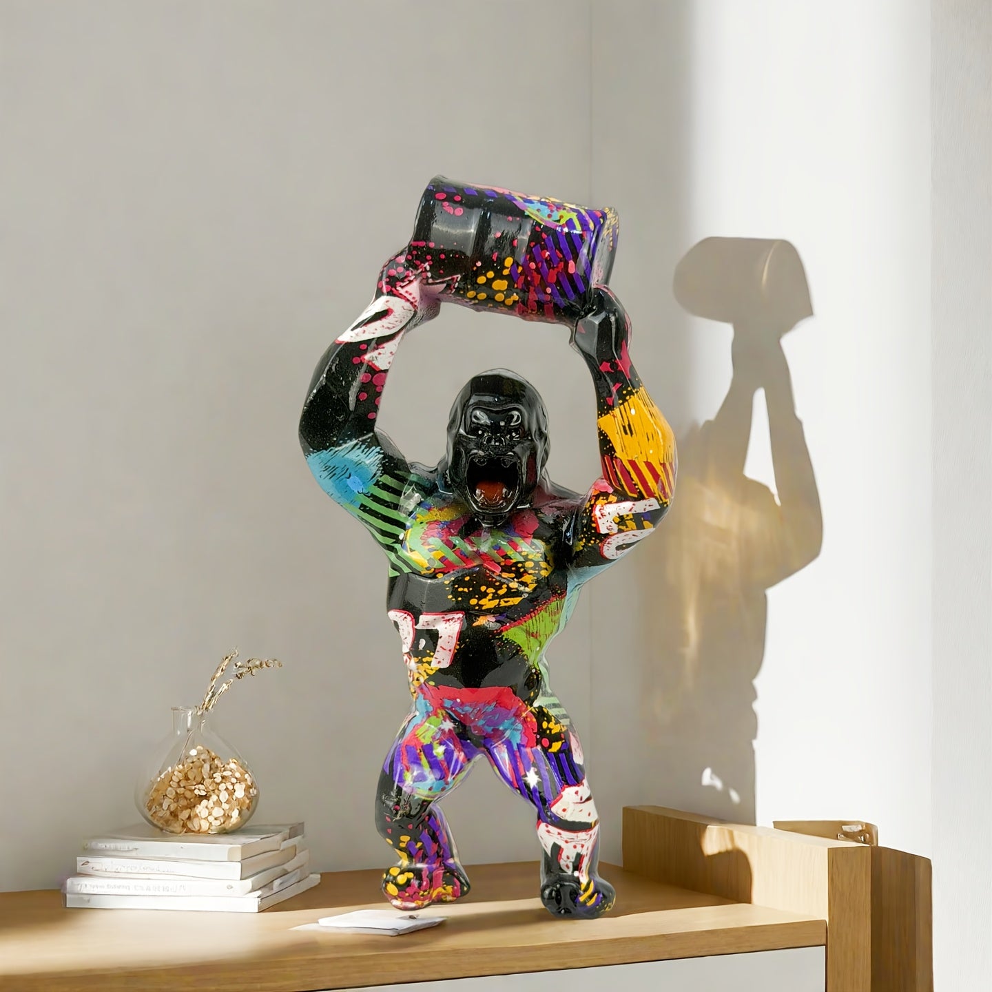 Tnessential Graffiti Number Gorilla Trendy Figurine 3D Decor