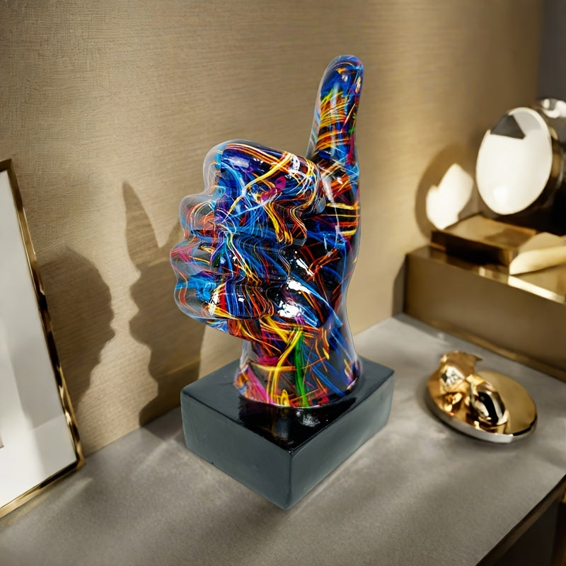 Tnessential Creatively Colorful Line Thumb-shaped Ornament 3D Decor