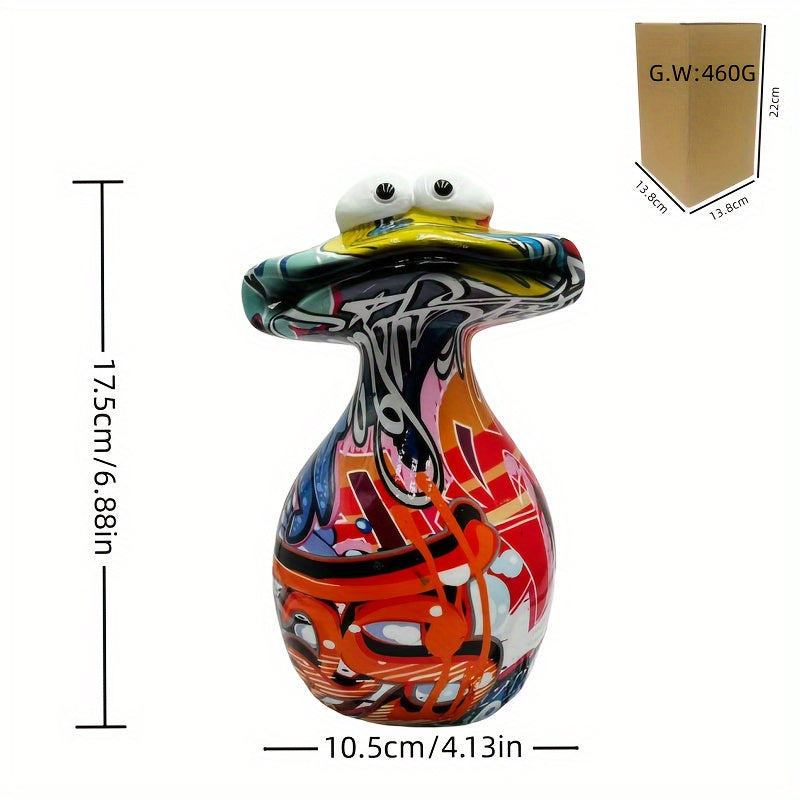 Tnessential Creative Graffiti Colorful Big-mouthed Frog Bottle Home 3D Decor