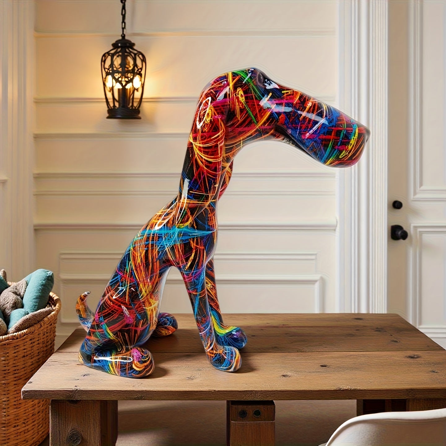Tnessential Colorful Dachshund Statue 3D Decor