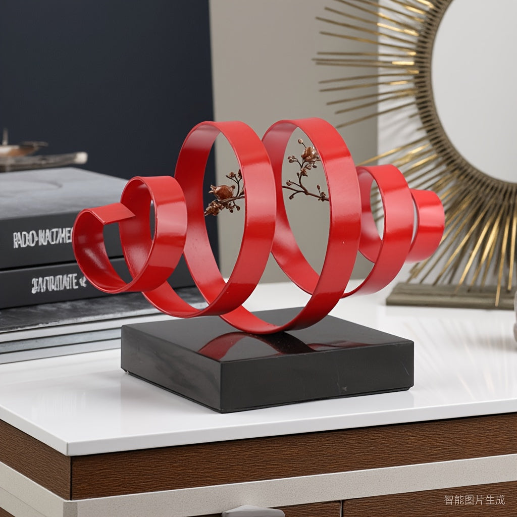 Tnessential Single Piece of a Heavy Modern Minimalist Abstract Metal 3D Decor