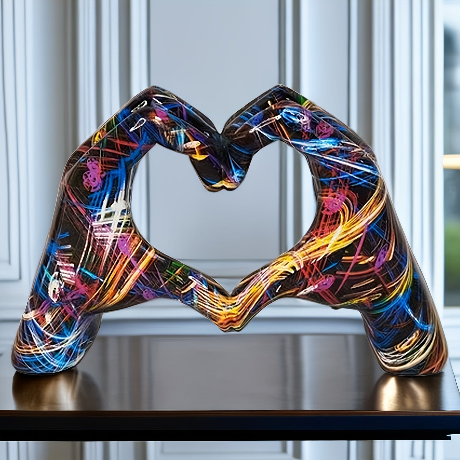 Tnessential Water Transfer Heart Gesture Ornament 3D Decor